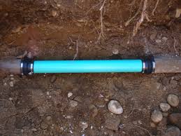 Storm water pipes underground after being fully renewed by a plumber after emergency plumbing was needed due to cracked pipe